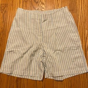 Light Blue and Tan Striped Shorts